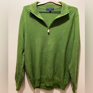 Green Crown & Ivy Wool blend quarter Zip